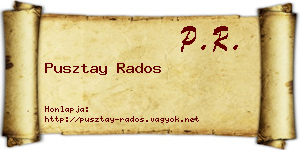 Pusztay Rados névjegykártya
